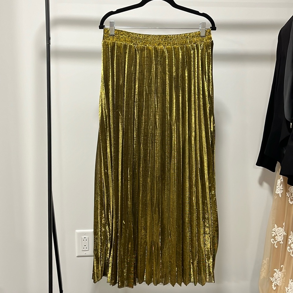 CHARTOU metallic maxi skirt, size L, new with tag.